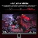 Gawfolk 27 inch 2K QHD(2560×1440) PC Screen, 180Hz Gaming Monitor, 1ms Without Bezel, FreeSync,100% sRGB, 178° Wide Viewing Angle, HDMI2.0 & DisplayPort 1.4, 75 * 75MM Wall Mount Compatible- Black