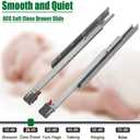 Full Extension Undermount Drawer Slides 18 inch (1 Pair), Soft Close Concealed Drawer Runners, Come with Mounting Screws and Brackets