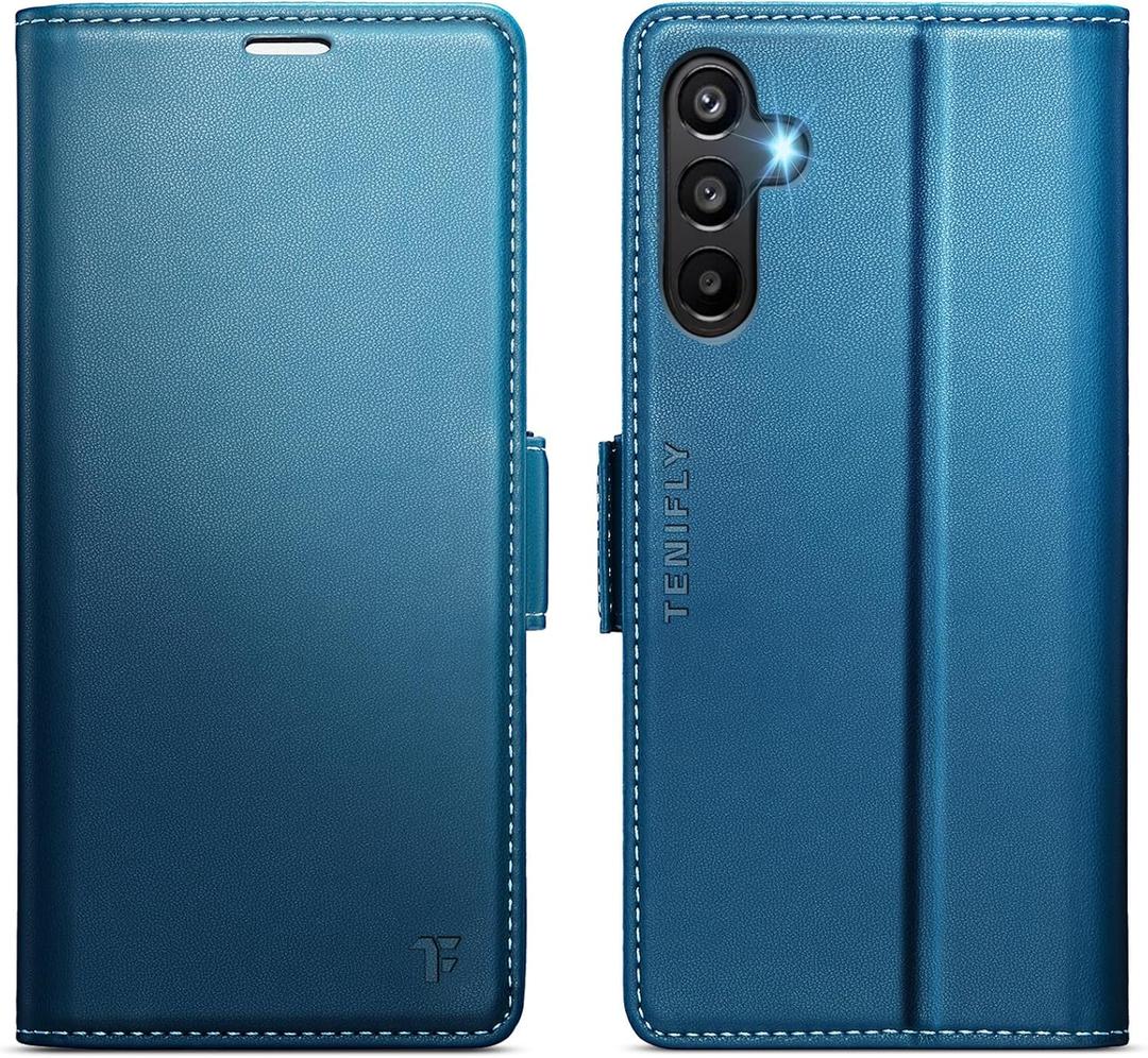 Samsung Galaxy A15 Case Wallet with RFID Blocking Card Holder, PU Leather Kickstand Protective Flip Phone Cover Fit for Galaxy A15 5G 6.5", Blue