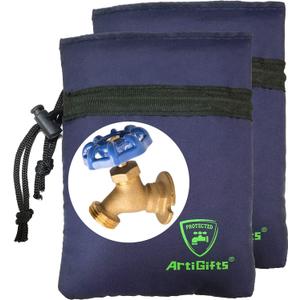 ArtiGifts Pro Outdoor Faucet Cover Socks for Winter Freeze Protection, 5.9" W x 7.7" H, Mazarine Blue, Set of 2