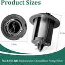 W11643383 Circulating Pump Filter - Replaces W11108699 AP7205669, Helps Prevent Pump Clogging