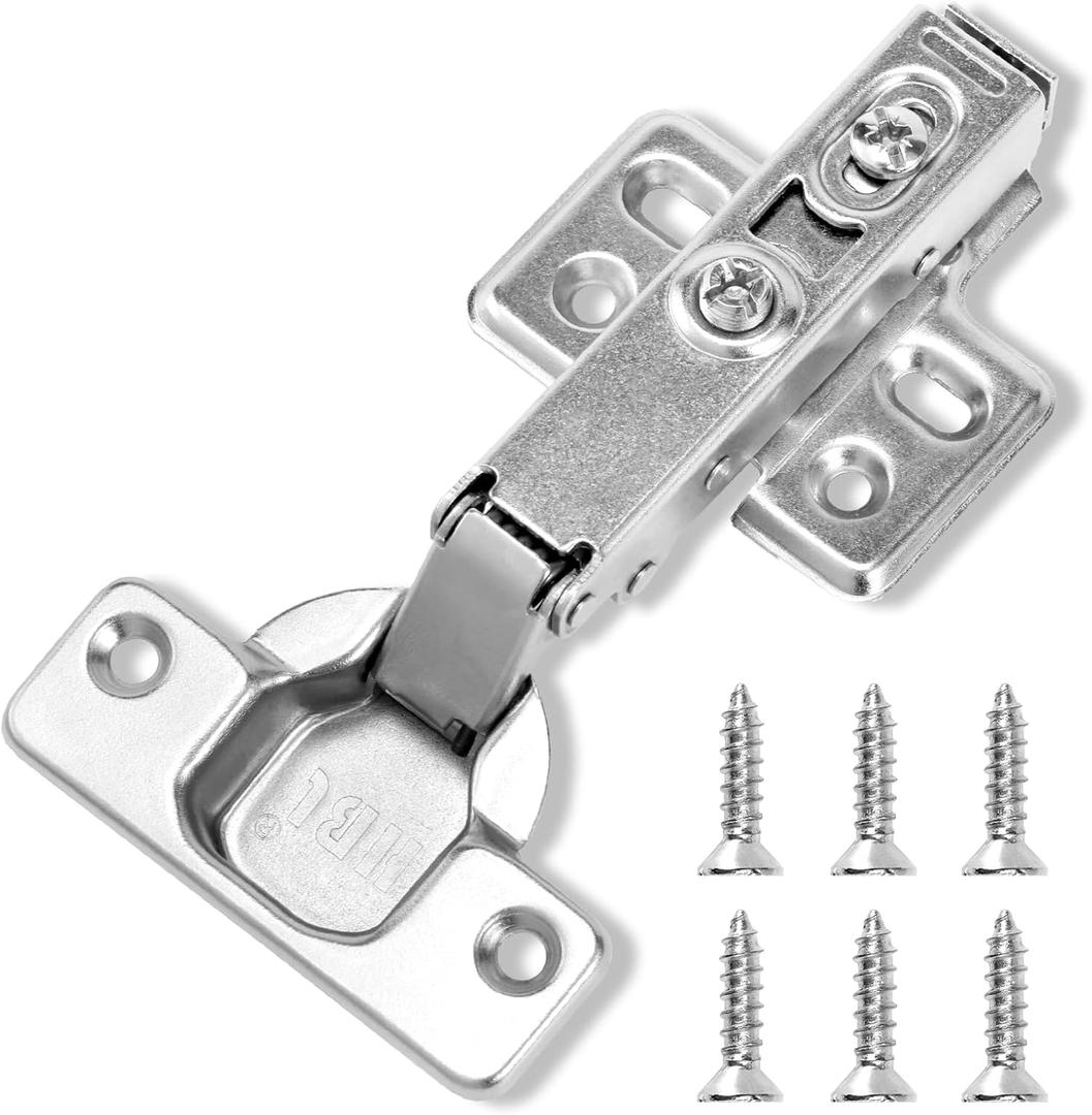 HBL' 50 Pack Soft Close Cabinet Hinges European Kitchen Cabinet Hinges for Frameless Cabinet Door, 35MM Quick Release Cup Hinges, 110 Full Overlay, 3D Adjustable and Slow Close Hinges