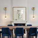 Battery Operated sconces Set of 2 Glass Globe Rechargeable Wall Light Fixture Wireless Wall Lights with Clear Glass Shade for Living Room, Hallway, Bedroom(2 Pack) (3000k,Suspension)