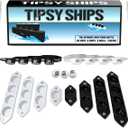 Tipsy Ships Battle Pong Party Game - 22 Plastic Cups, 8 Ship Trays, 3 Ping Pong Balls Included. Battle on Any Table! (Tipsy Ships Battle Set (with Cups))