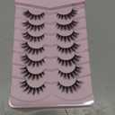 Lashes Natural Cat Eye Lashes Wispy Eyelashes 15mm False Eyelashes Wispy Lashes 3D Volume Strip Eyelashes Thin Cotton Band Soft Fake Eyelashes False Lashes Pack 7 Pairs Siligli