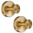 Gold Shower Hooks - 2 Pcs Quick-Mount Rustproof Gold Suction Cup Hooks for Shower, Kitchen, Glass Door, Mirror, Tile - Removable Suction Towel Hook That Holds up to 11Lbs for Loofah, Bath Robe, Towel