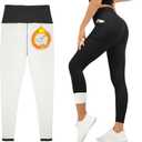 HEGALY Thick Fleece Lined Leggings for Women Tummy Control High Waisted Workout Thermal Warm Soft Yoga Pants for Cold Winter (Medium, Black-Pockets)