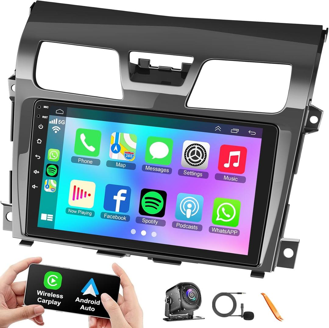 4G-64G) Car Radio for Nissan Altima 2013-2019 with Wireless CarPlay Android Auto, 10" Touchscreen Android 13 Car Stereo with Mirror Link Voice Control WIFI/GPS, Bluetooth, FM/RDS SWC-Backup Camera