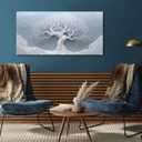 GAFSING White Tree Wall Art for Living Room Office Natural Minimalism Minimalist Art Abstract Geometric Tree of Life Painting Prints Contemporary Canvas Artwork Dining Bedroom Decor, 40"L x 20"W