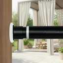Tension Curtain Rod 43 to 162 Inches (3.6 to 13.5 ft), 1.26" Diameter Spring Adjustable Heavy Duty Long Large Curtains Pole for Windows Door Bathroom Patio Outdoor No Drilling, Black