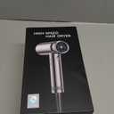 Cosy Companions Hair Dryer - High-Speed 150,000 RPM Hairdryer for Fast Drying, 500Million Negative Ionic & Thermo-Control & Cool Shot Button & HD Display Blow Dryer with Magnetic Diffuser & Nozzle (Metal Silver Grey)