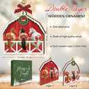 2 x Funny Horses Christmas Ornament 2025 - Farm Animal Ornaments for Christmas Tree, Horse Gifts for Farmers Women, Men, Wooden Farm Ornament for Family, Friends, Animal Lovers Gift Ideas