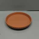 YBX 8-inch Plant Saucer Premium Terracotta Saucer Round Ceramic Plant Trays, Pack of 2 (Navy/Terracotta)