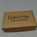 Ravinte 10 Pack Brass 4 Inch Hole Center Champagne Gold Handles Square Cabinet Hardware Stainless Steel Pulls for Kitchen Cupboard Drawers 6-3/8 Inch Overall Length