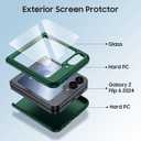 2 x GooseBox for Samsung Galaxy Z Flip 6 Case with Screen Protection,Z Flip 6 Slim HD Clearly Case Ultra-Thin Anti-Scratch Shockproof Phone Case(Green)