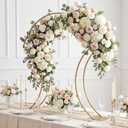 38" Gold Metal Curved Flower Arch Stand, Wedding Centerpiece, 38x35.75x10 inch