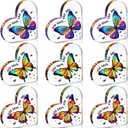 Treela 9 Pcs Butterfly Desk Accessories God Says You are Butterfly Lavender Colorful Appreciation Gift for Women Employee Coworker Teacher Coach Acrylic Christian Plaques Spiritual Gift Bulk for Home