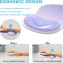 Gel Mouse Pad with Wrist Rest, Ergonomic Purple Mousepad Support, Cooling Pain Relief Mousepad with Non-Slip Base for Computer/Office/Home