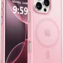 MOCCA Strong Magnetic for iPhone 16 Pro Phone Case, [Compatible with Magsafe][16FT Mil-Grade Drop Protection] Slim Thin Translucent Matte Protective Cover Case for iPhone 16 Pro Case, Pink