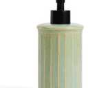 ANTIS'S HOME Soap Dispenser Liquid 11.84OZ | Ceramic Refillable Hand Dish Soap Dispenser for Kitchen Bathroom Light Green (Kiln-changed Green)