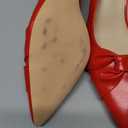 PiePieBuy Womens Pointed Toe Pumps Twist Knot Stiletto Mid Heel Faux Leather Dress Shoes (9, Red)