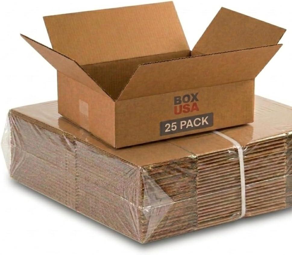 BOX USA Shipping Boxes Medium 12"L x 9"W x 4"H 25-Pack - Corrugated Cardboard Box for Moving, Mailing, Packing, Packaging and Storage