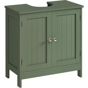 TEENFON Pedestal Sink Storage Cabinet, Under Sink Cabinet with 2 Doors & Shelf, Under Bathroom Sink Cabinet, Pedestal Sink Storage for Bathroom, Green