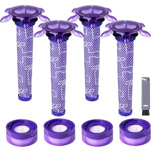 keluke Vacuum Filter Replacement Kit Compatible with Dyson V7, V8 Animal, V8 Absolute & SV10 Cordless Vacuum Cleaners, Replaces Part # 965661-01 & 967478-01 (V8 Slim 8P)