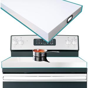 Stainless Steel Stove Top Cover Noodle Board for Burner Stovetop Cooktop, Kitchen Organizer Expanding Kitchen Space, Easy to Clean, Large Size 29.5 x 21.2 x 3 Inches, White