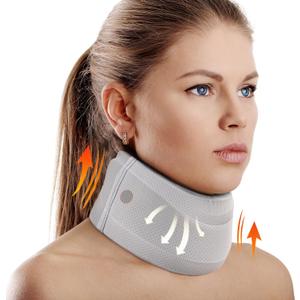 Neck Brace for Neck Pain and Support, Soft Neck Support Relieves Pain & Pressure in Spine for Women & Men, Wrap Align Stabilize Vertebrae Foam Cervical Collar for Sleeping (Grey, M, 3.5" Depth Collar)