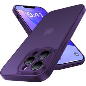 Shockproof for iPhone 14 Pro Max Case, [Camera Protection] [Military-Grade Drop Protection] Protective Anti-Yellow Slim Translucent Skin-Friendly for iPhone 14 Pro Max Phone Case, Purple