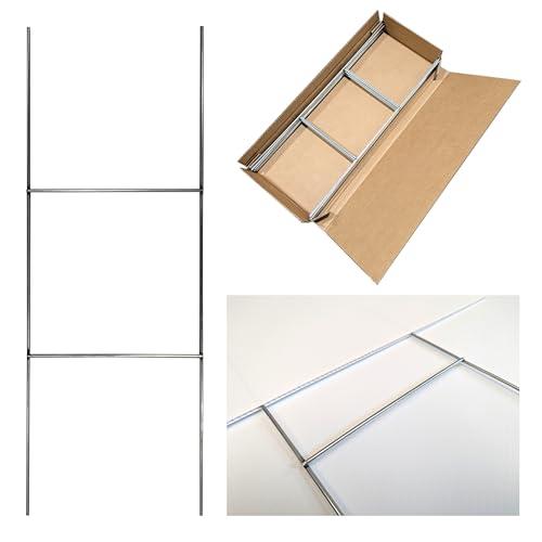 Yard Sign Stakes, 24 inch Standard Size H Stakes, American Made, Overlap Weld for Maximum Strength, Galvanized Steel (10)
