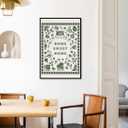 Trendy Home Sweet Home Botanical Poster Vintage Minimalist Wall Art Retro Green Plants Canvas Painting Floral Picture Print for Bedroom Living Room Kitchen Office Decor 12x18inch Black Aluminum Frame