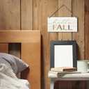 PHAMTE Fall Door Decor, Hello Fall Printed Wood Plaque Sign & Autumn Wall Sign - 12 x 6 Inches (brown)