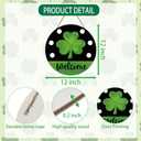 3 x St Patricks Day Decorations St Patricks Day Wreath Shamrock Door Decorations Wooden Shamrock Wreaths for Front Door Hanger Hanging Decor Welcome Sign for Porch Wall Indoor Home Decor