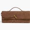 Trendy Woven Evening Clutch Purses Women Underarm Shoulder Handbag Cute Satchels Crossbody Purse PU Leather Wallet