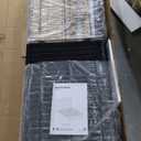 Rolanstar Queen Size Bed Frame with LED Lights and Charging Station, PU Leather Bed Storage Headboard & Drawers, Heavy Duty Wood Slats, Easy Assembly, Black