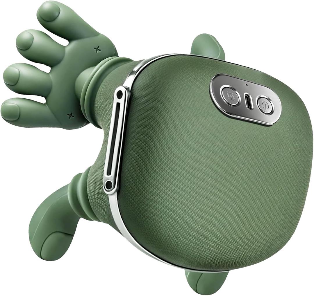 Bionic Neck Massager with Adjustable Heat, Portable Deep Tissue 4D Kneading Electric Shoulder Massager, Compact Design with Soft Silicone Massage Heads for Relaxation and Comfort (Sea Green)