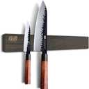 FINDKING Ash Wood Magnetic Knife Strip, Wall Mounted Wooden Knife Holder with Strong Magnets for Kitchen Organization, 16 Inch Dark Brown, Without Knives