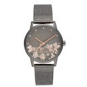 Nine West Women's Gunmetal and Silver-Tone Mesh Bracelet Watch, NW/2429FLGY