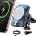 ESR for 15W MagSafe Car Mount Charger with CryoBoost, Made for Apple-Certified, for MagSafe Car Charger, Magnetic Wireless Car Charger for iPhone 16/15/14/13/12, Fast Charging, Phone-Cooling Charger
