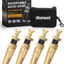 Pro-Calibrated Tire Deflator kit 10-30PSI(4PCS) 2 PSI High Accuracy, CNC-Machined Brass, Air Down Tire Deflators for Off-Road, SUV, Truck (Gold)