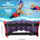 Lewtemi 1 Pcs Inflatable Swim Belt Pool Flotation Portable Waist Aid for Adults Adjustable Swimming Training Aid Waist Belt with Buckle and Rope for Beginner (Solid Color, Red and Blue)