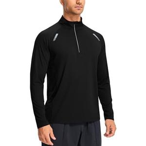 Libin Men's Running Shirts Long Sleeve Pullover Quarter Zip Athletic Workout Shirts Casual Lightweight Stretch UPF 50+, XXL