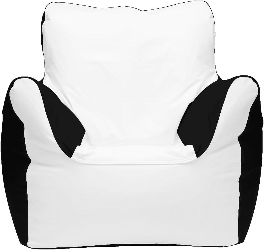 Ocean-Tamer Armchair Marine/Boat Bean Bag, White/Black (Medium)