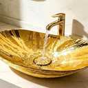 HOPESTAR Gold Vessel Sinks,23.6-L,13.8-W,5.9-H Ceramic Bathroom Basin, 23.6Inches X 13.8 Inches X 4.7 Inches