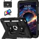 WESOROL Case for iPad A16 11th Generation 11 Inch (2025) iPad 10th Generation 10.9 Inch (2022),i Pad A16 Case Military Grade Shockproof Cases with Pencil Holder Shoulder Strap,Black