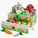 Montessori Toys for 1-3 Year Old | Wooden Animal Farm Toddler Toys | Shape Sorting Educational Learning Fine Motor Skills | 1st First Birthday Gifts Easter for Girl&Boy