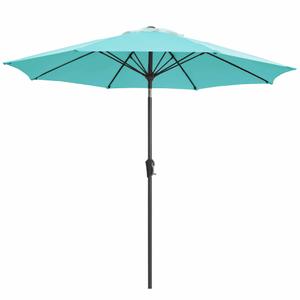 JEAREY 9FT Outdoor Patio Umbrella,Market Table Umbrella with 8 Fiberglass Ribs, Pool Umbrella with Tilt and Crank, UV Protection Lightweight & Wind-Resistant for Lawn, Garden, Deck and Backyard, Peacock Blue