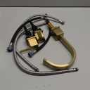 Brushed Gold Bathroom Faucet 3 Hole, VAPSINT 8 Inch Widespread Waterfall 3 Piece Bathroom Sink Faucet, 2 Handle 360 Swivel Spout Vanity Faucets with Pop Up Drain & Supply Hoses, VAP-BY002